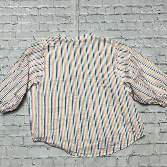 Ivy Jane Top Gauze Like Material Rainbow Multicolor Stripes M/L - Picture 2 of 4